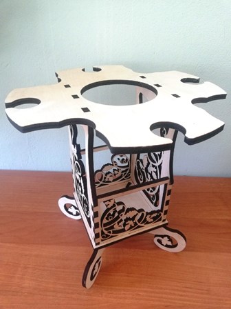 Подставка под вино и 4 бокала