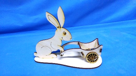Подставка под яйцо Заяц с телегой (