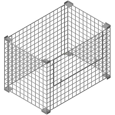 Ограждение сетчатое 1200х800х800 (с 1 дверкой) усиленное 1 тн. (140820-48)