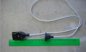 Шнур армированный с неразборной двухполюсной вилкой и разборной приборной розеткой шввп-ап