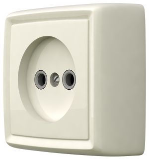 Розетка одноместная открытой установки, серия REONE, цвет белый
