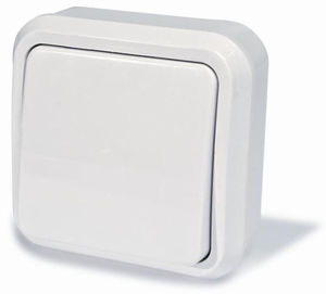 Выключатель одноклавишный открытой установки, серия Москвичка, цвет белый