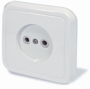 Розетка скрытой установки одноместная, серия Москвичка, цвет белый