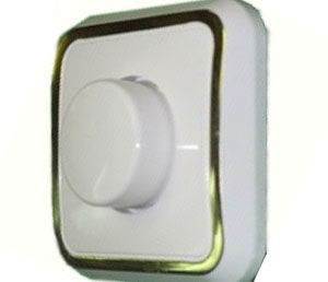 Светорегулятор скрытой установки, серия Москвичка, цвет белый с рамкой под золото