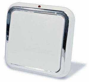 Выключатель скрытой установки одноклавишный,с подсветкой, серия Москвичка,цвет белый с рамкой под серебро