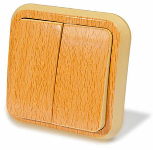 Выключатель скрытой установки двухклавишный, серия Россиянка, цвет под бук