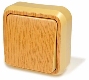 Выключатель-переключатель (коридорный)  открытой установки серия Россиянка, цвет под бук