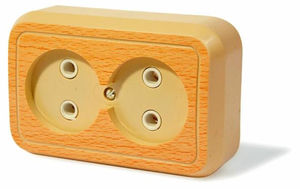 Розетка открытой установки двухместная, серия Россиянка, цвет под бук