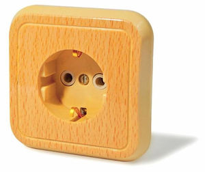 Розетка скрытой установки одноместная,с заземлением, серия Россиянка, цвет под бук