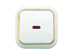 Выключатель открытой установки одноклавишный с подсветкой А16-054"З"