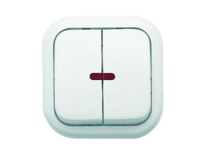 Выключатель открытой установки двухклавишный с подсветкой А56-176