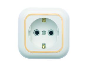 Розетка открытой установки с заземляющим контактом одноместная РА16-638 "З"