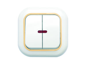 Выключатель скрытой установки двухклавишный с подсветкой С 56-175 "З"