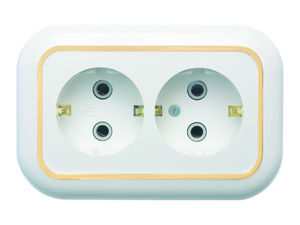 Розетка скрытой установки с заземляющим контактом двухместная РС16-830 "З"