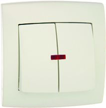 Выключатель скрытой установки двухклавишный с подсветкой С56-181