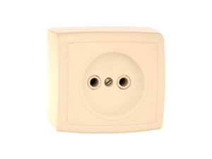 Розетка открытой установки одноместная РА10-168 "слоновая кость"