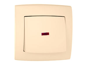 Выключатель скрытой установки одноклавишный с подсветкой С16-180 "слоновая кость"