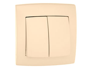 Выключатель скрытой установки двухклавишный С56-053 "слоновая кость"