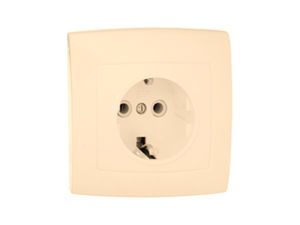 Розетка скрытой установки одноместная с заземляющим контактом РС16-272 "слоновая кость"