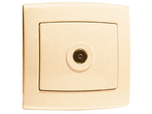 Розетка скрытой установки телевизионная  РТС-4 "слоновая кость"