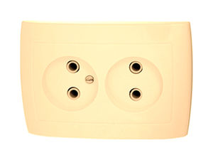 Розетка скрытой установки двухместная РС10-409 "слоновая кость"