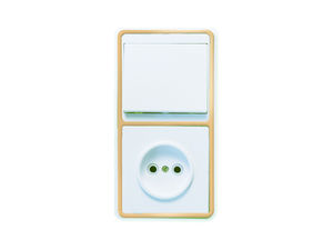 Блок комбинированный скрытой установки(1клавишный выключатель+розетка) БКВР-037 "З"