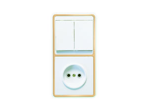 Блок комбинированный скрытой установки (2клавишный выключатель+розетка)  БКВР-038 "З"