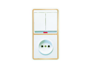 Блок комбинированный скрытой установки (2клавишный выключатель с подсветкой+розетка) БКВР-213 "З"