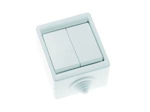 Выключатель брызгозащищенный открытой установки двухклавишный IP44 А510-235