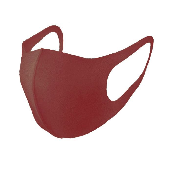 Маска многоразовая неопреновая, цвет бордовый (5 шт.)
