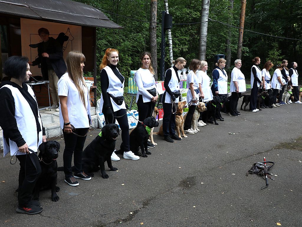 инструкторы со своими хвостатыми подопечными